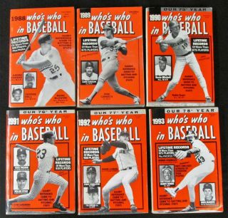 WHO ' S WHO in BASEBALL {Lot of 6} GUIDES/YEARBOOKS 2