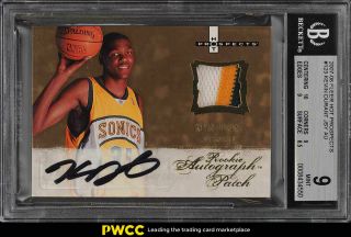 2007 Fleer Hot Prospects Kevin Durant Rookie Rc Auto Patch /399 Bgs 9 Mt (pwcc)