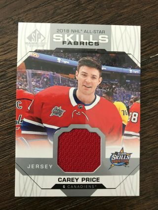 2018 - 19 Ud Sp Game All - Star Skills Fabric Carey Price Canadiens Jersey