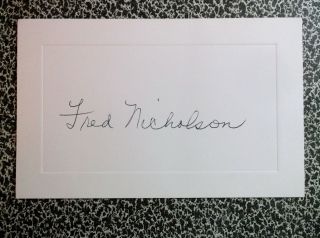 Fred Nicholson (1894 - 1972) Autographed 3x5 Mlb Baseball 1917 - 22 Tigers Braves