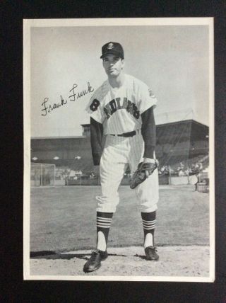 1962 (i Believe) 9x6” B&w Photo Of Frank Funk Cleveland Indians