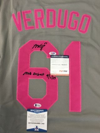 Alex Verdugo Dodgers Rookie Signed Mother 