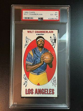 1969/70 Topps 1 Wilt Chamberlain Psa Ex - Mt 6 43285752 Los Angeles Lakers