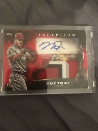 2018 Topps Inception Mike Trout Auto 8/25 4 Color Patch Gradeable Wow