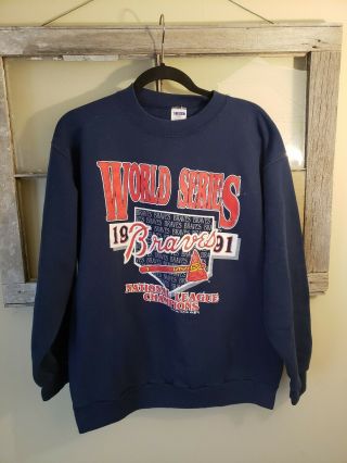 Vintage 1991 Atlanta Braves World Series Sweatshirt Size Mens Medium