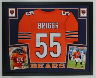Lance Briggs Autographed Framed Chicago Orange Custom Jersey Jsa