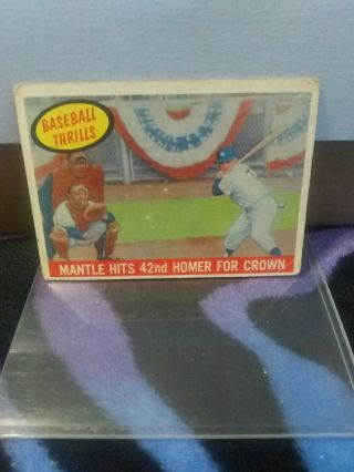 1959 Topps Mickey Mantle 461 Baseball Card.  Sm Crease.  Pictured.