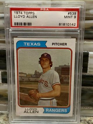 1974 Topps Baseball 539 Lloyd Allen Psa 9 Gem Texas Rangers
