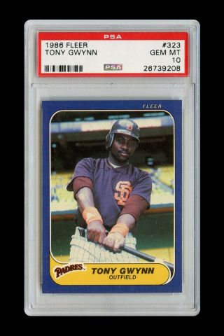 1986 Fleer 323 Tony Gwynn San Diego Padres Psa 10 Gem Hof