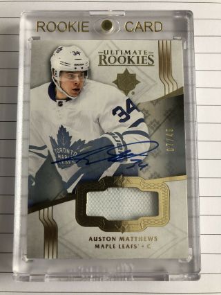 2016 - 17 Ultimate Rookies Auston Matthews Autograph Patch /49 Toronto Maple Leafs