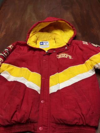 Kansas City Chiefs Vintage Starter Pro Line Full Zip Hooded Jacket Large