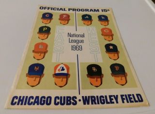 1969 Chicago Cubs Program / Scorecard Vs.  San Diego Padres