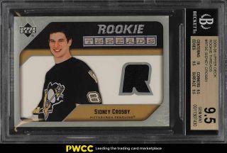 2005 Upper Deck Threads Sidney Crosby Rookie Rc Patch Bgs 9.  5 Gem (pwcc)