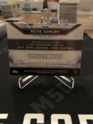 2019 Diamond Icons Richie Ashburn Cut Signatures Auto 3/4 Philadelphia Phillies 3