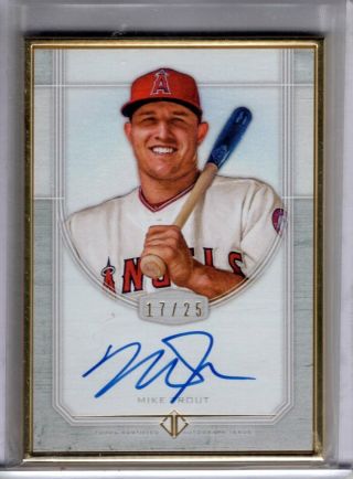 2017 Topps Transcendent Auto Mike Trout Gold Framed 17/25 Autograph Angel Tca - Mt