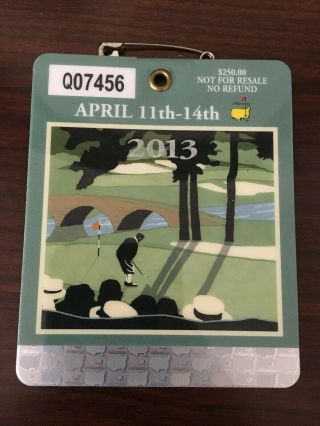 2013 Masters Badge Ticket Augusta National Golf Pga Adam Scott Wins
