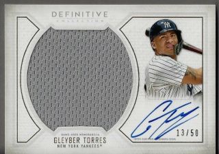 2019 Definitive Gleyber Torres Jersey Auto 13/50,  Yankees