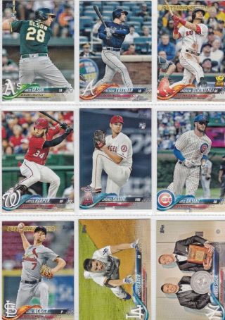 2018 Topps Baseball Series 2 Complete Base Set 351 - 700 Ohtani Rc Fast