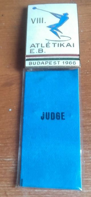 Viii.  Athletic European Championship 1966 Budapest Badge