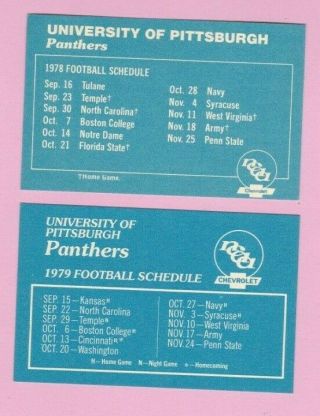 1978 & 1979 University Of Pittsburgh Panthers Football Schedule Set