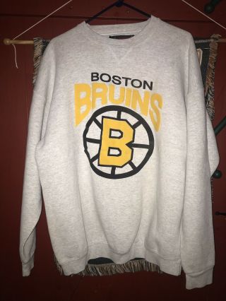 Vintage 1990’s Boston Bruins Crewneck Sweater By Soffe Xl