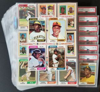 1974 Topps Baseball Complete Set Of 660 W/ 6 Psa Winfield Hof Rc Nm - Mt Overall