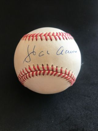 Hank Aaron Autographed Official National League Rawlings Baseball Cas Cert