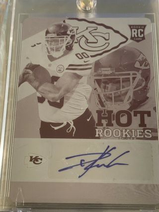 Travis Kelce 2013 Score Hot Rookies Signatures Auto Rc 1/1 Printing Plate