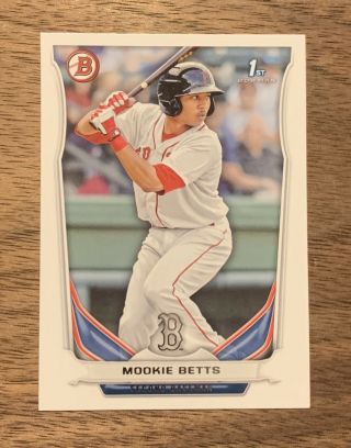 Mookie Betts 2014 Bowman Bp109 1st Rookie Rc Boston Red Sox On 