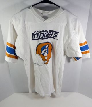 Vintage 1982 Oakland Invaders Usfl Team Issued T - Shirt