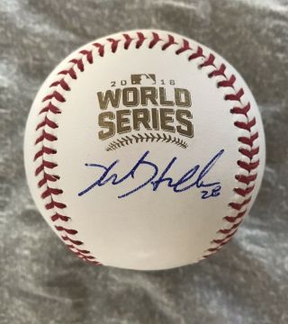 Kyle Hendricks Signed Autographed 2016 World Series Omlb Baseball Chicago Cubs