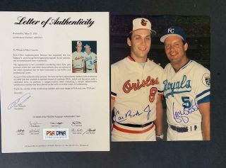 Cal Ripken Jr.  & George Brett Signed 8x10 - Psa/dna - Baseball - Royals - Orioles