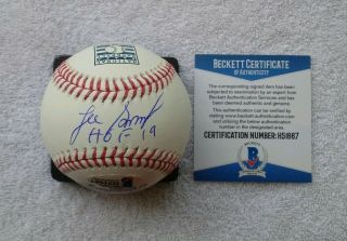 Chicago Cubs - Lee Smith Autograph Hall Of Fame Logo Baseball Beckett H51667