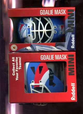 York Rangers Riddell Mini Hockey Goalie Mask Helmet