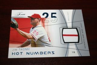2004 Fleer Flair Hot Numbers Jim Thome Game Jersey Patch 2/250