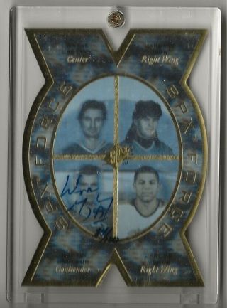 1996 - 97 Sp Spx Force Autographs 1 Wayne Gretzky 84/100 Iginla Jagr Brodeur