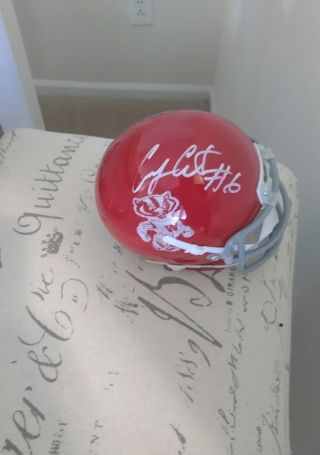 Corey Clement Wisconsin Badgers Signed Red Throwback Helmet Nfl