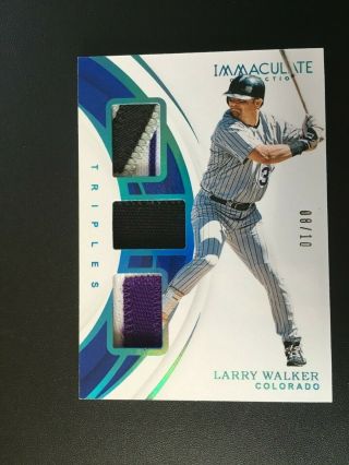 2019 Immaculate Baseball Larry Walker Triples Game Patches 