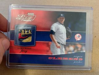 2002 Playoff Piece Of The Game Roger Clemens Game Patch Logo - Yankees