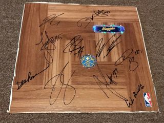 2016 Denver Nuggets Team Signed Autographed 12x12 Vinyl Floorboard Jokic,  Nurkic