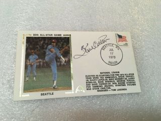Steve Carlton Signed Gateway Fdc First Day Cover Envelope Cachet 50th As Game