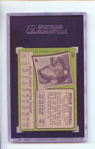 1971 Topps Willie Stargell 230 Pittsburgh Pirates Baseball Card SGC NM - MT 8 2