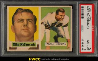 1957 Topps Football Mike Mccormack 3 Psa 8 Nm - Mt (pwcc)