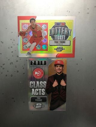 18 - 19 Contenders Optic Lottery Ticket Trae Young Rookie Card Prizm Class Acts