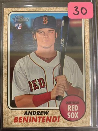 2017 Topps Heritage Andrew Benintendi Boston Red Sox Action Sp Rc