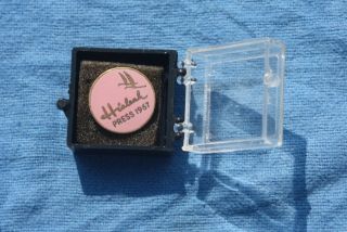 Dated 1967 Hialeah Park Horse Race Track Press Pin Badge