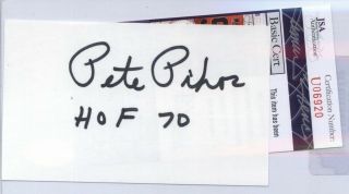 Pete Pihos " Hof 70 " (d.  2011) Eagles Signed Index Card - Jsa