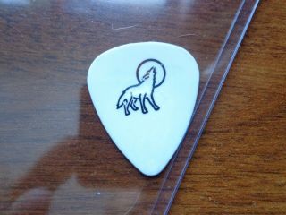 Tedd Nugent White Guitar Pick With Wolf Howling At The Moon