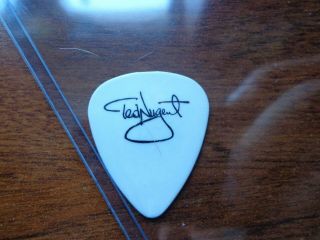 Tedd Nugent WHITE GUITAR PICK With Wolf Howling at the Moon 2