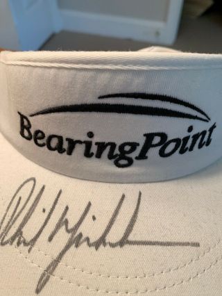 phil mickelson autograph Visor Hat (bearing Point) 3